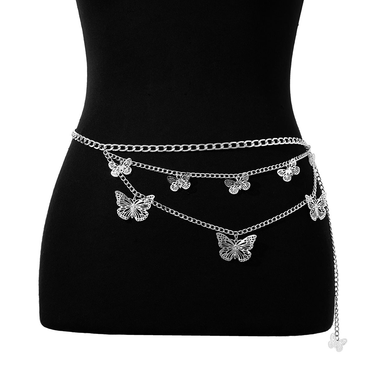 Catenina Minimalista Geometrica Punk-Style da Donna con Chiusura a Moschettone e Finitura Liscia