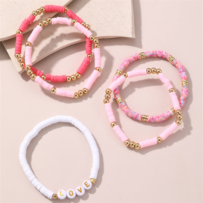 Set di cavigliere per bambini con farfalla a cuore dallo stile chic, labbra rosse, pendente in resina e accento a stella