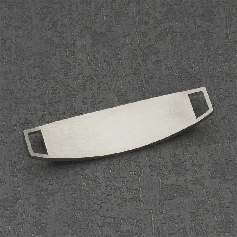 Ciondolo Bar Piatto Curvo in Acciaio Inossidabile con Olio a Goccia per Bracciale Fai-da-te