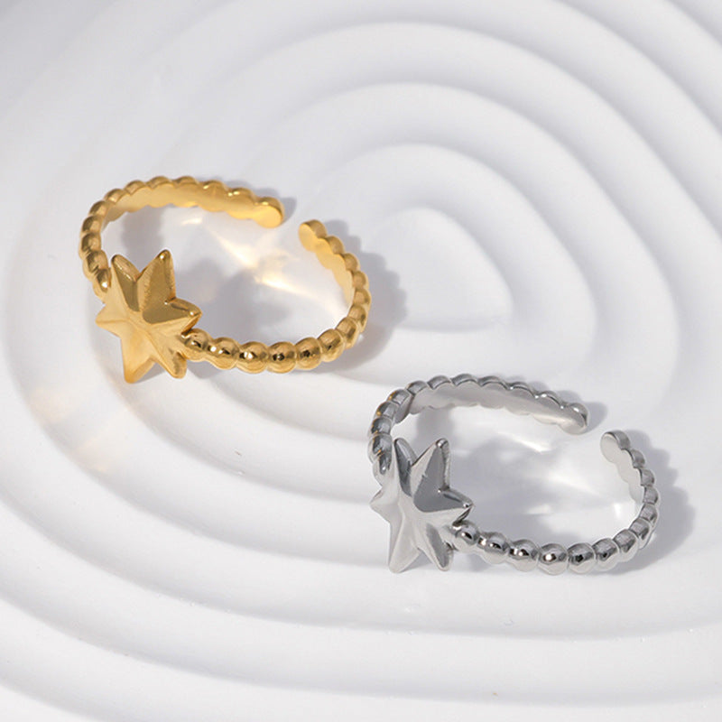 Minimalist Star Shaped Stainless Steel Ring for Women