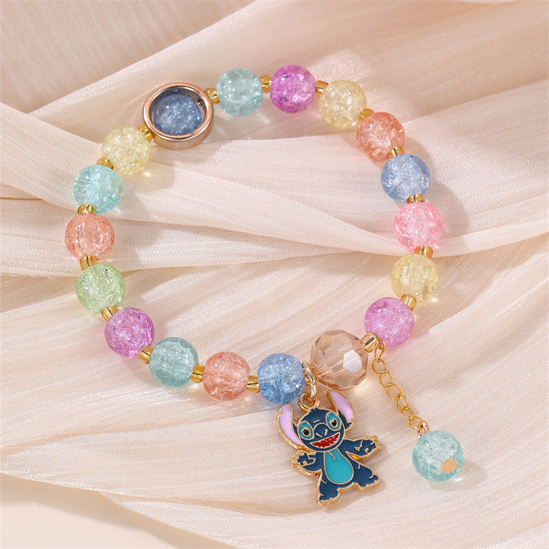 Bonita pulsera infantil para niñas con diseño de estrella hecha de plástico y resina con temática de la Princesa Anna