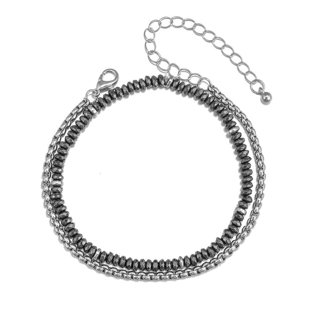 Minimalist Streetwear Geometric Round Hematite Handmade Bracelet Unisex