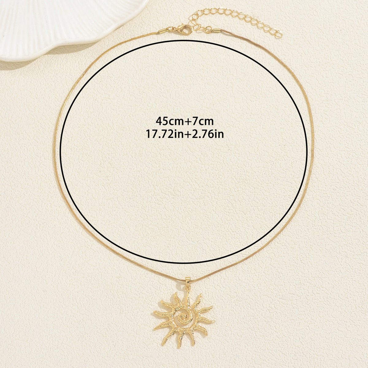 Collana pendente con girasole minimalista in lega di zinco con finitura placcata da donna