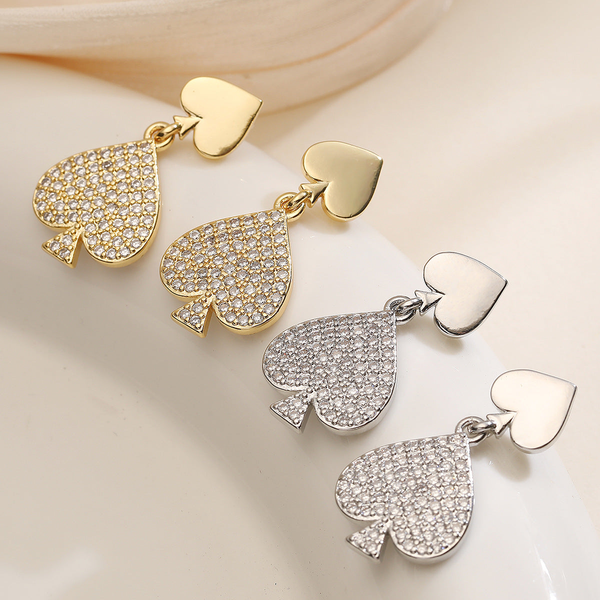 Minimalist Elegant 18K Gold Plated Brass Geometric Heart Earrings for Women