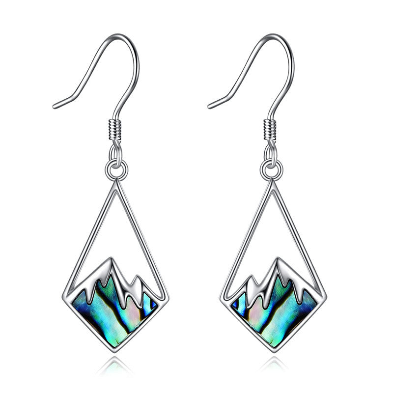 Minimalist Natural Style Polished Stainless Steel Hill-Shaped Faith Earrings for Women