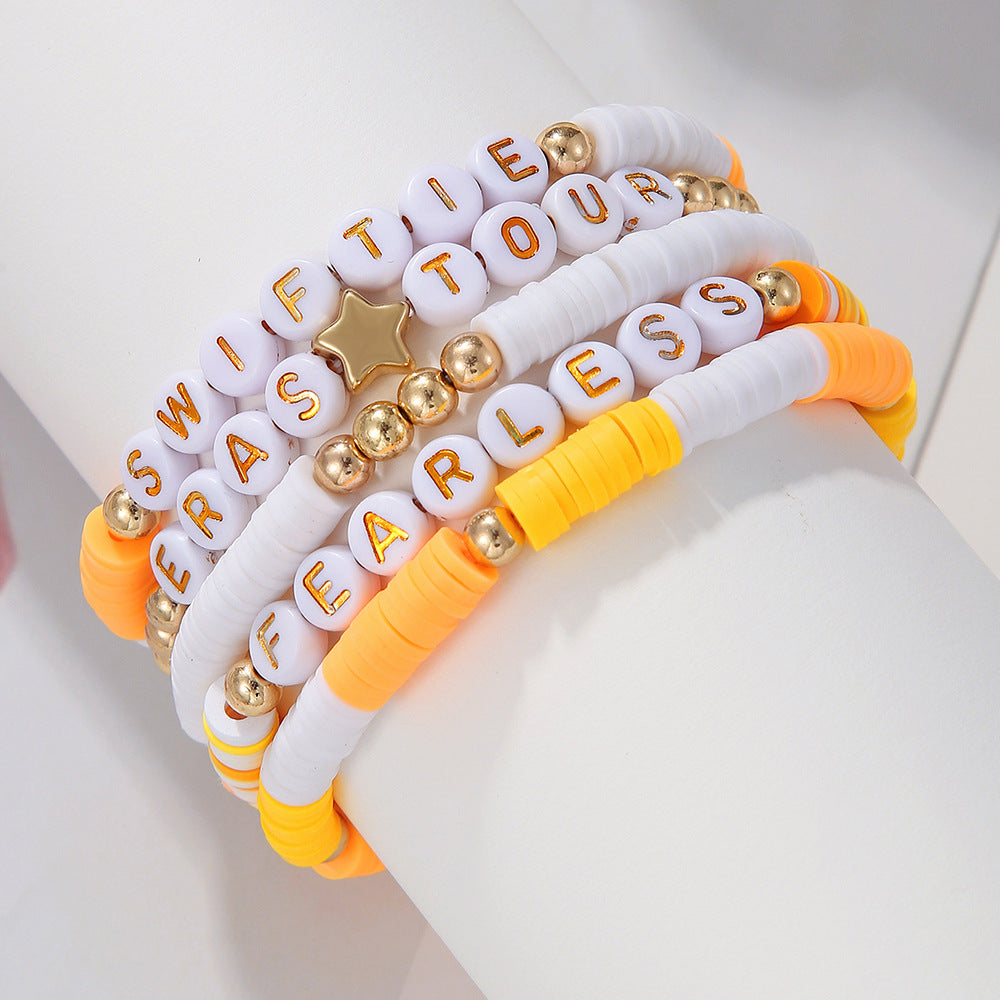 Bohemian Letter Resin Acrylic Bracelet