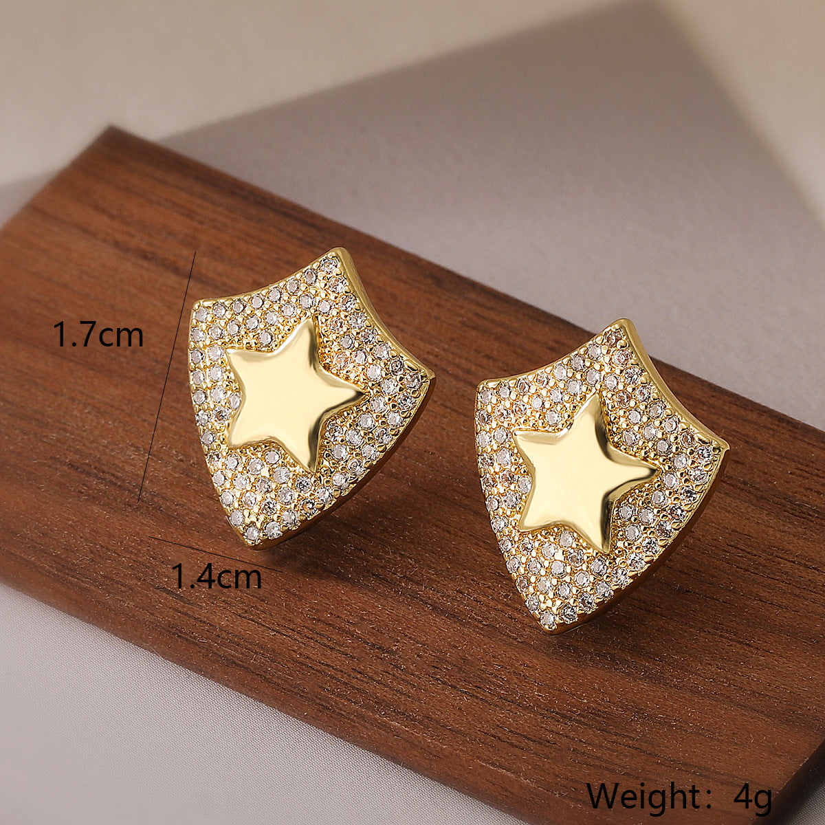 Minimalist Heart-Shaped Gold-Plated Copper Stud Earrings with Zircon Accent for Women