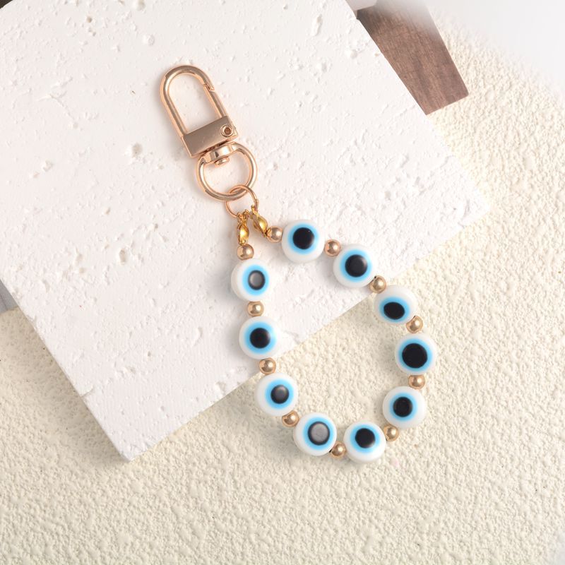 Vintage Ethnic Resin Evil Eye Keychain Pendant Charm