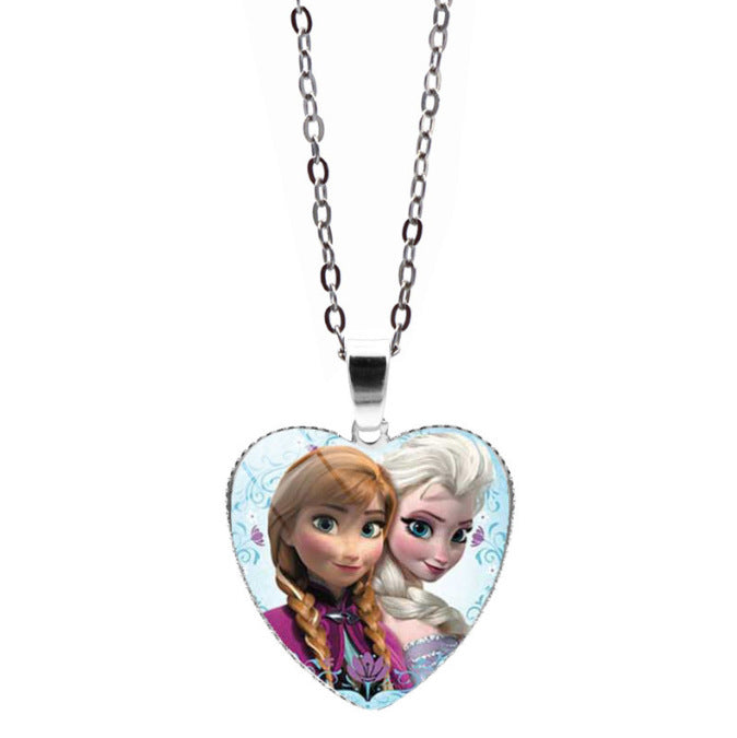 Collar con colgante minimalista de resina en forma de lazo para niños con acabado esmaltado, accesorio de joyería con temática de princesa