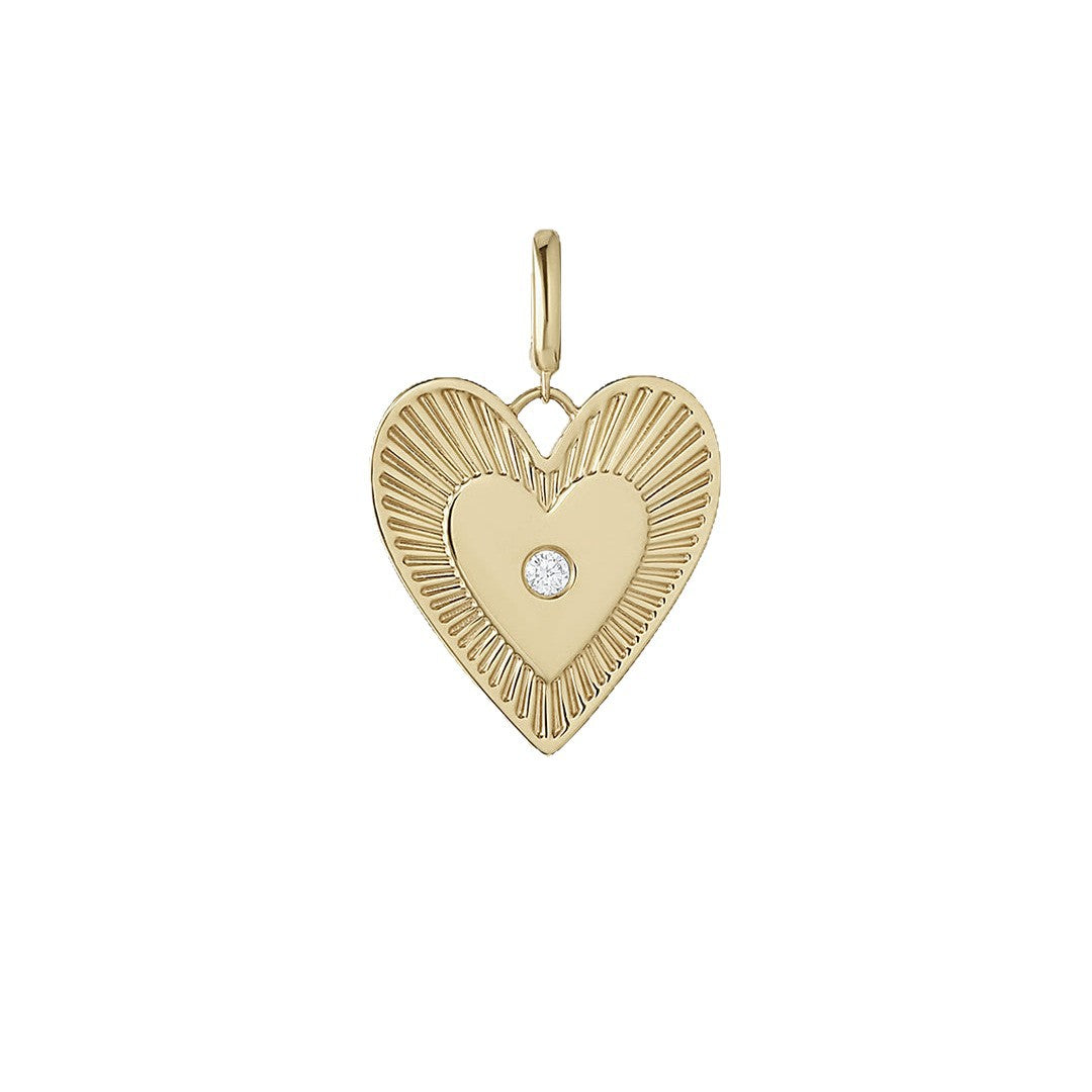 Minimalist Square Heart Titanium Steel Plated Pendant with Cubic Zirconia Charm Bar for Women