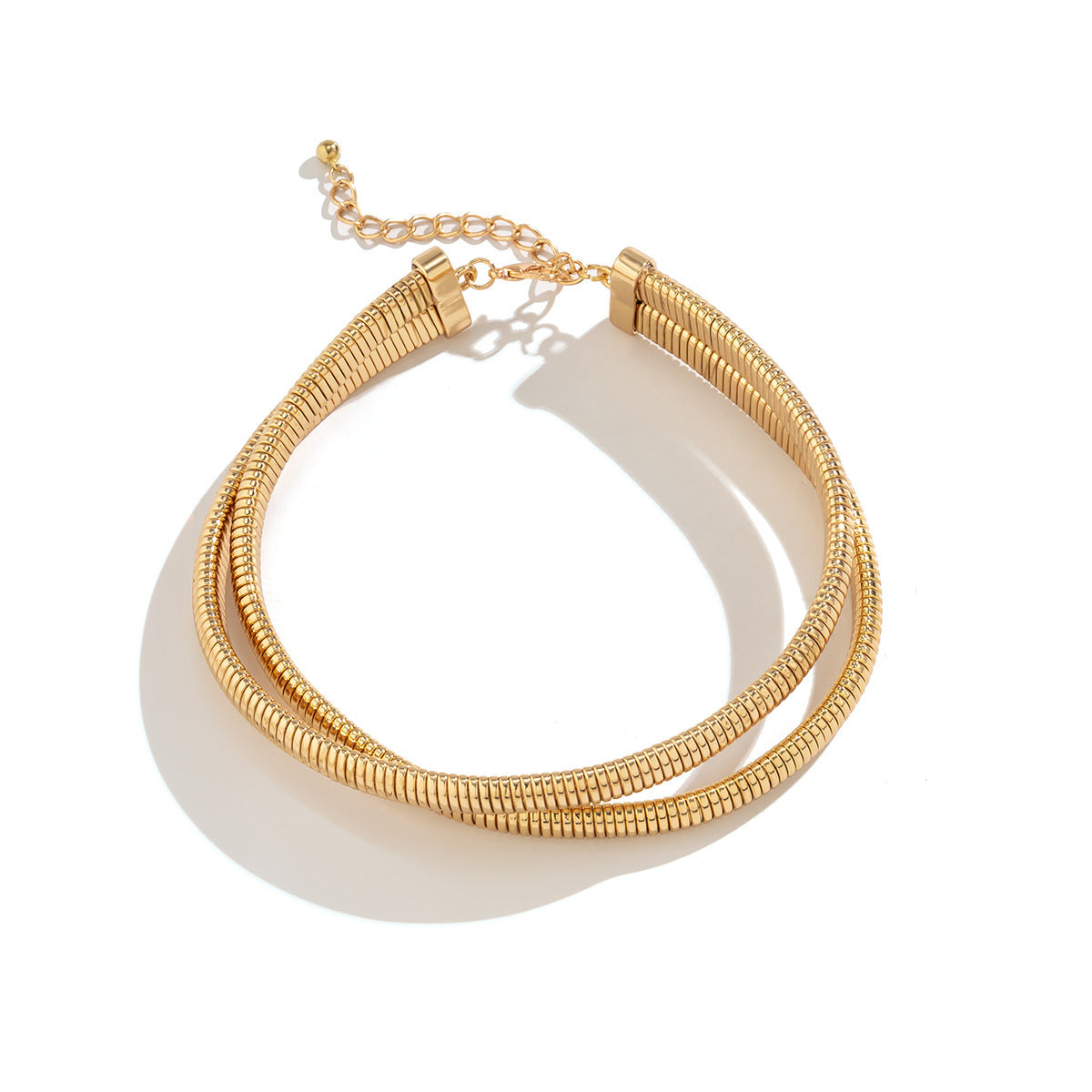 Collana girocollo da donna con catena a serpente geometrica minimalista