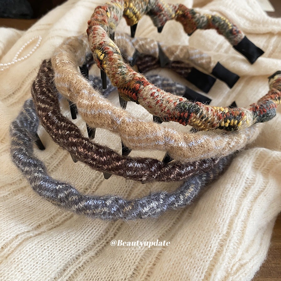 Diadema Ondulada Retro de Acrílico para Mujer con Forma Ovalada y Diseño Geométrico, Accesorio para el Cabello Hecho a Mano y a la Moda