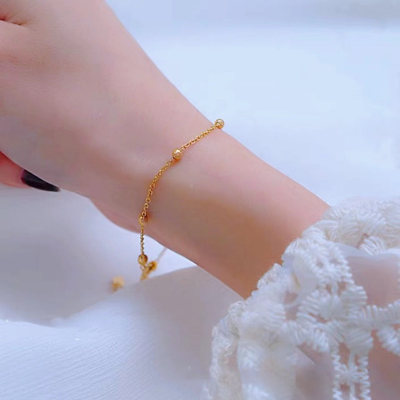 Original Design Leaf Shape Copper Alloy Bracelet with 18K Gold Plating and Floral Elements for Unisex