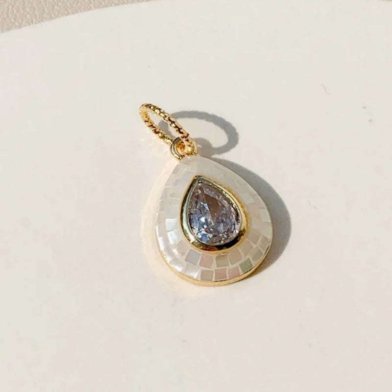 Sweet Minimalist Heart Teardrop Geometric Stainless Steel Plated Pendant Charm Bar