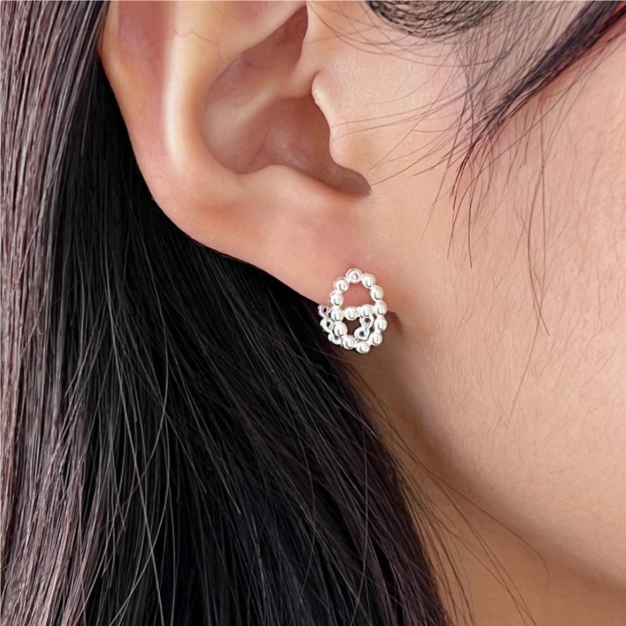 Minimalist Geometric Letter Stud Earrings in 925 Sterling Silver with Rhinestone Inlay and Gold Plating