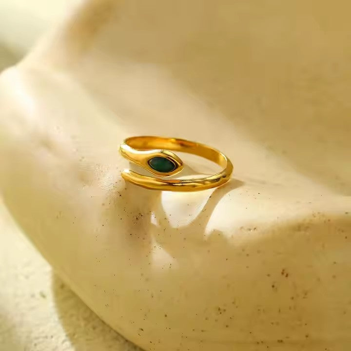 Anillo de acero inoxidable geométrico minimalista con acabado chapado para mujer Joyería de lujo