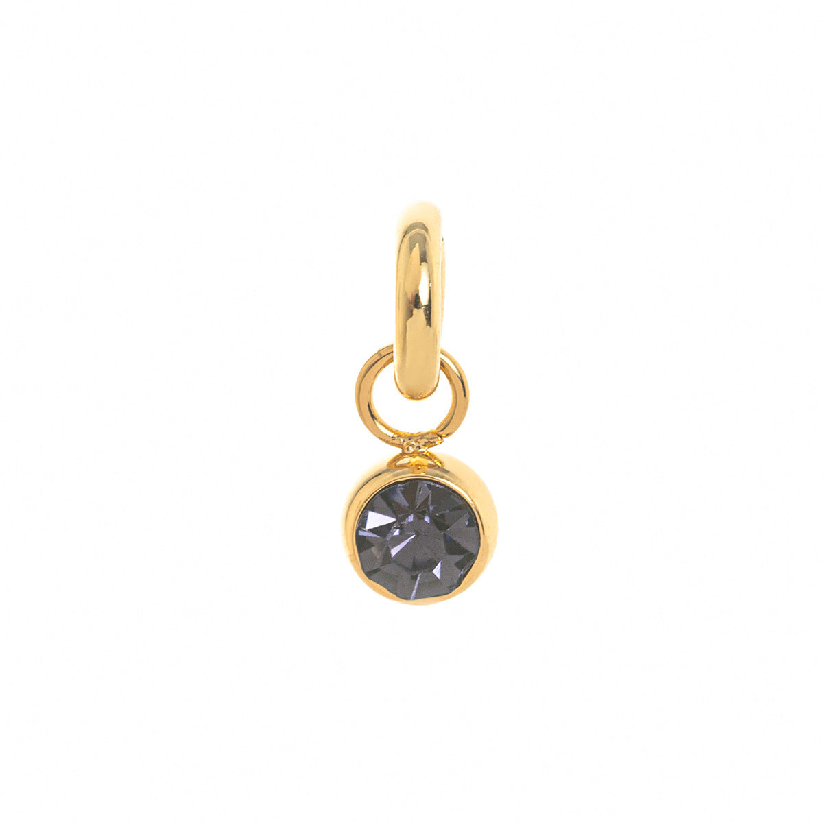 Minimalist Sweet Geometric Moon Brass Gold Plated Rhinestone Pendant Earrings for Women