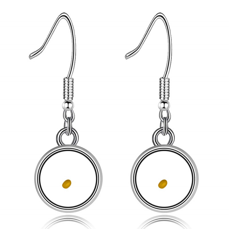 Minimalist Heart-Shaped Polished Stainless Steel Earrings with Mountain-Inspired Design for Women