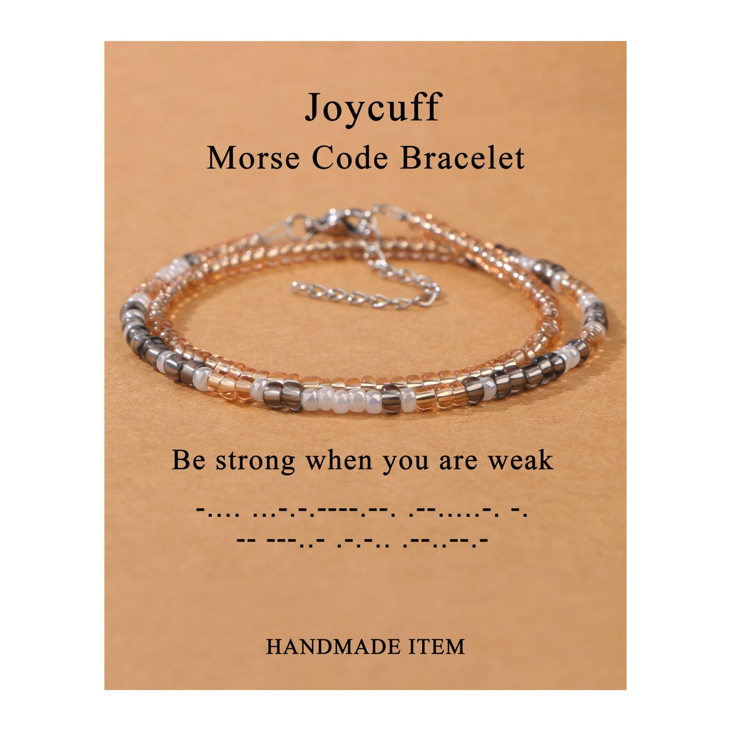 Minimalist Morse Code Letter Beaded Bracelet for Women