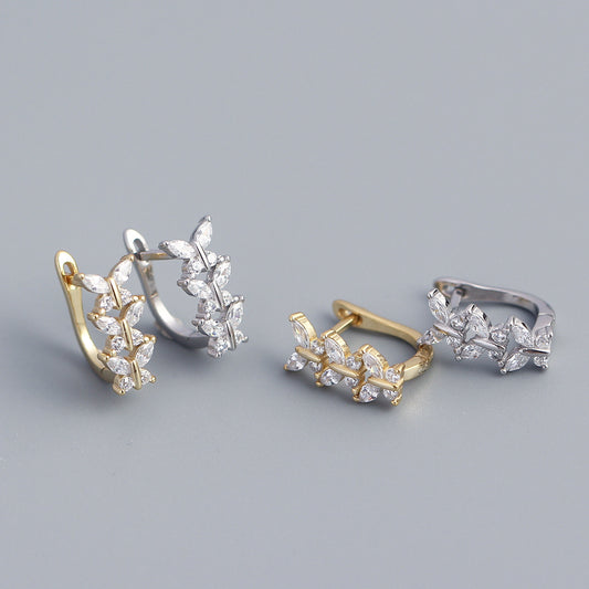 Pendientes de tuerca de plata esterlina 925 con forma de mariposa, dulces y minimalistas, con incrustaciones de diamantes de imitación para mujer