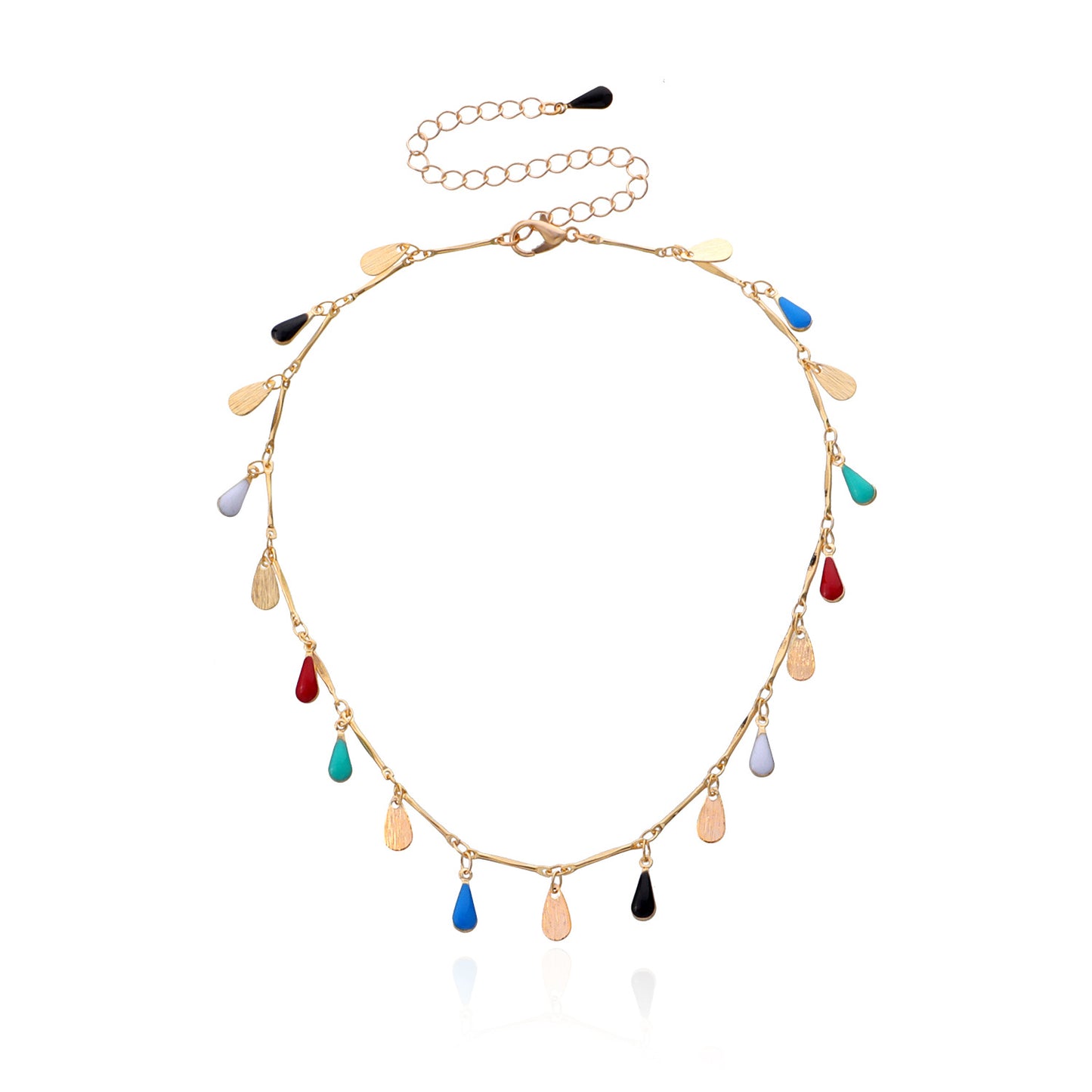Creative Teardrop-Shaped Plated Alloy Pendant Necklace for Women