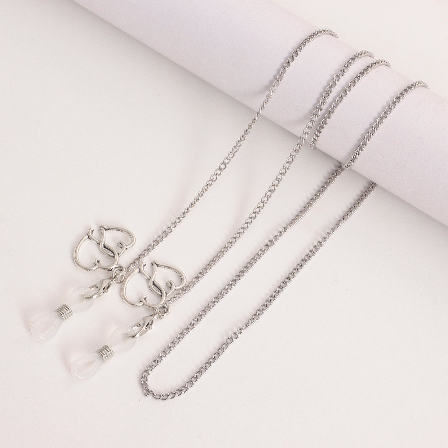 Heart Shaped Alloy Mask Chain and Eyeglass Holder