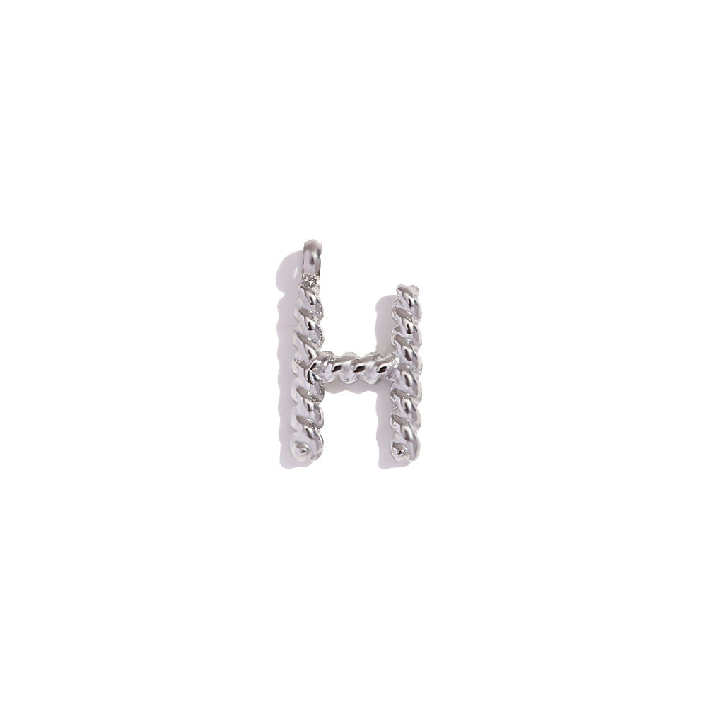 Collana con Pendente a Lettera Intrecciata Placcata in Acciaio Inossidabile, Stile Minimalista, da Donna
