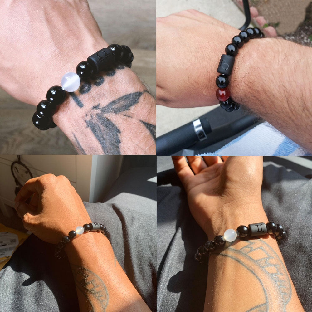 Unisex Natural Stone Zodiac Beaded Bracelet