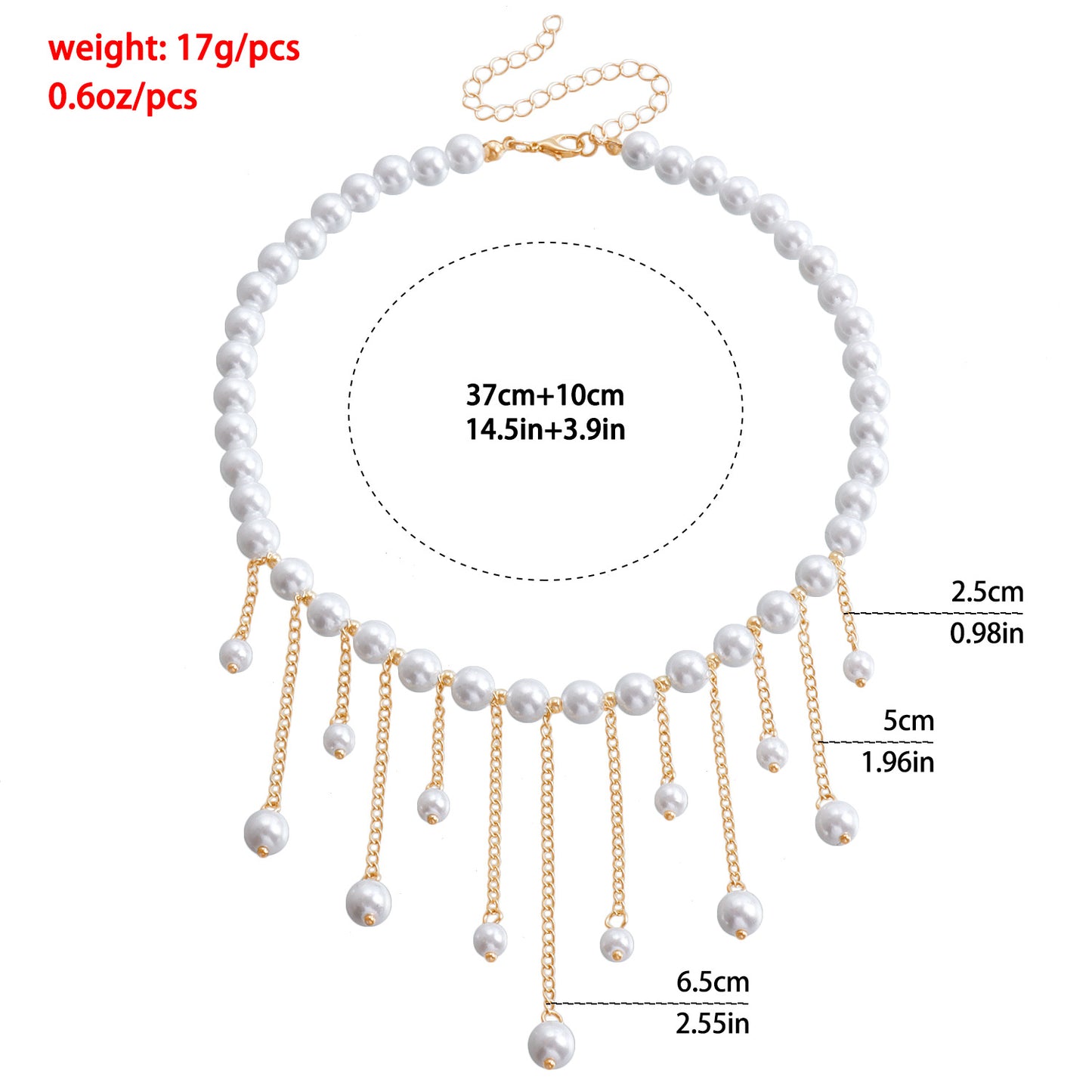 Elegant Handmade Beaded Long Pendant Necklace with Tassel Chain for Women Alloy Geometric Design Electroplated Finish