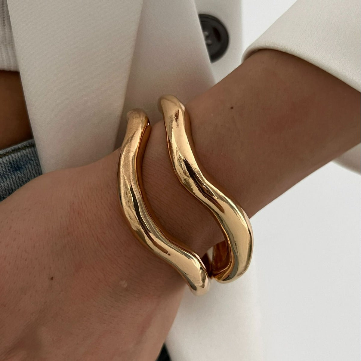 Minimalist Geometric Alloy Plated Bracelet