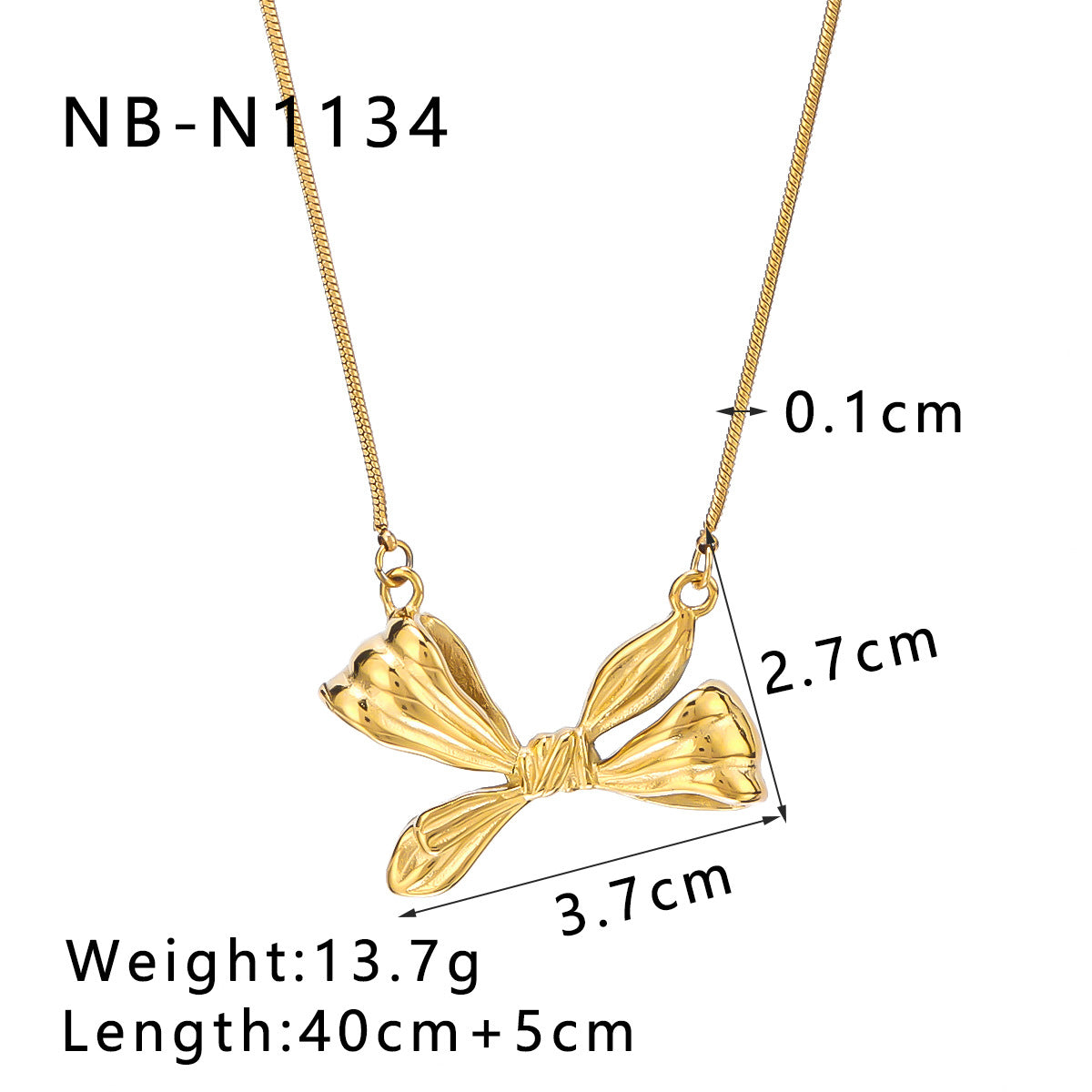 Minimalist Bow-Shaped Titanium Steel Necklace for Women with 18K Vacuum Plating and Geometric Design