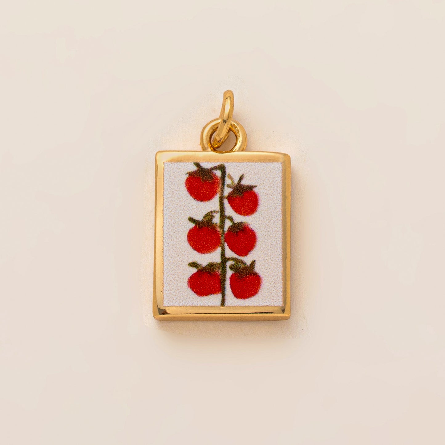 Vintage Square Floral Brass Plated 18K Gold DIY Charm Bar Pendant