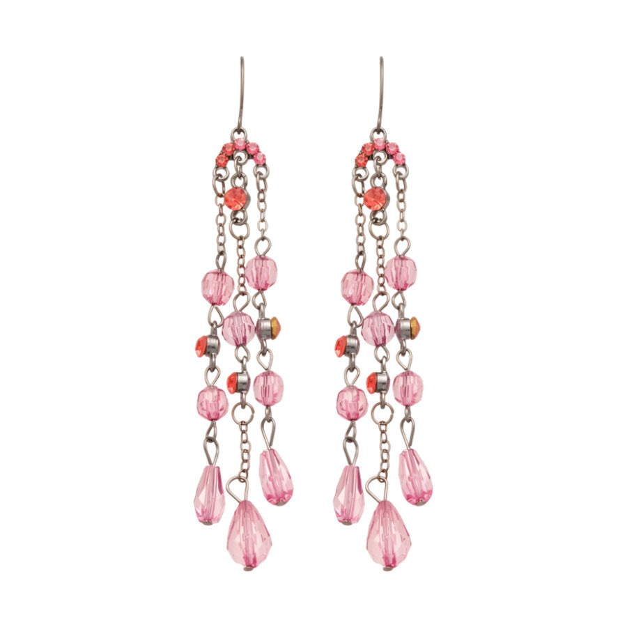 Pendientes Elegantes de Borla con Incrustaciones de Diamantes de Imitación en Forma Geométrica para Mujer, Joyería de Oreja de Lujo Ligera de Estilo Minimalista de Moda