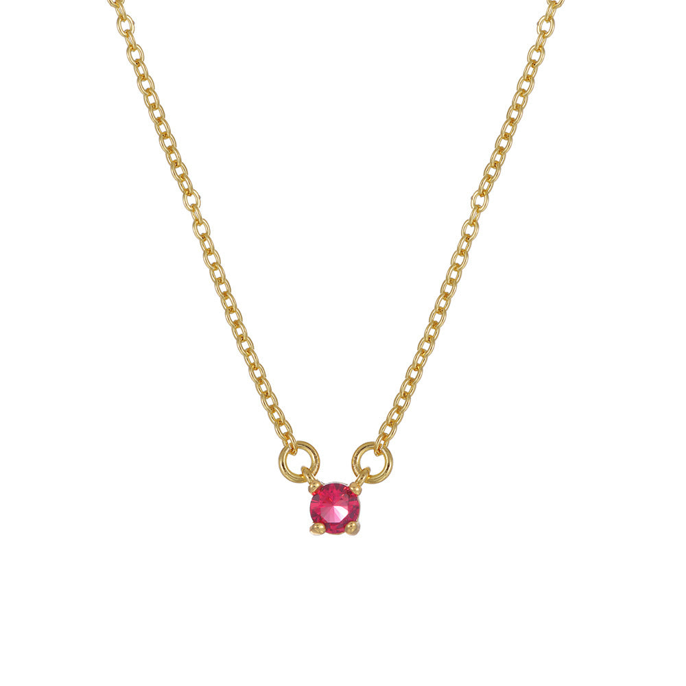 Collana alla moda in rame placcato oro con ciondoli in ametista, smeraldo e zircone, per donna