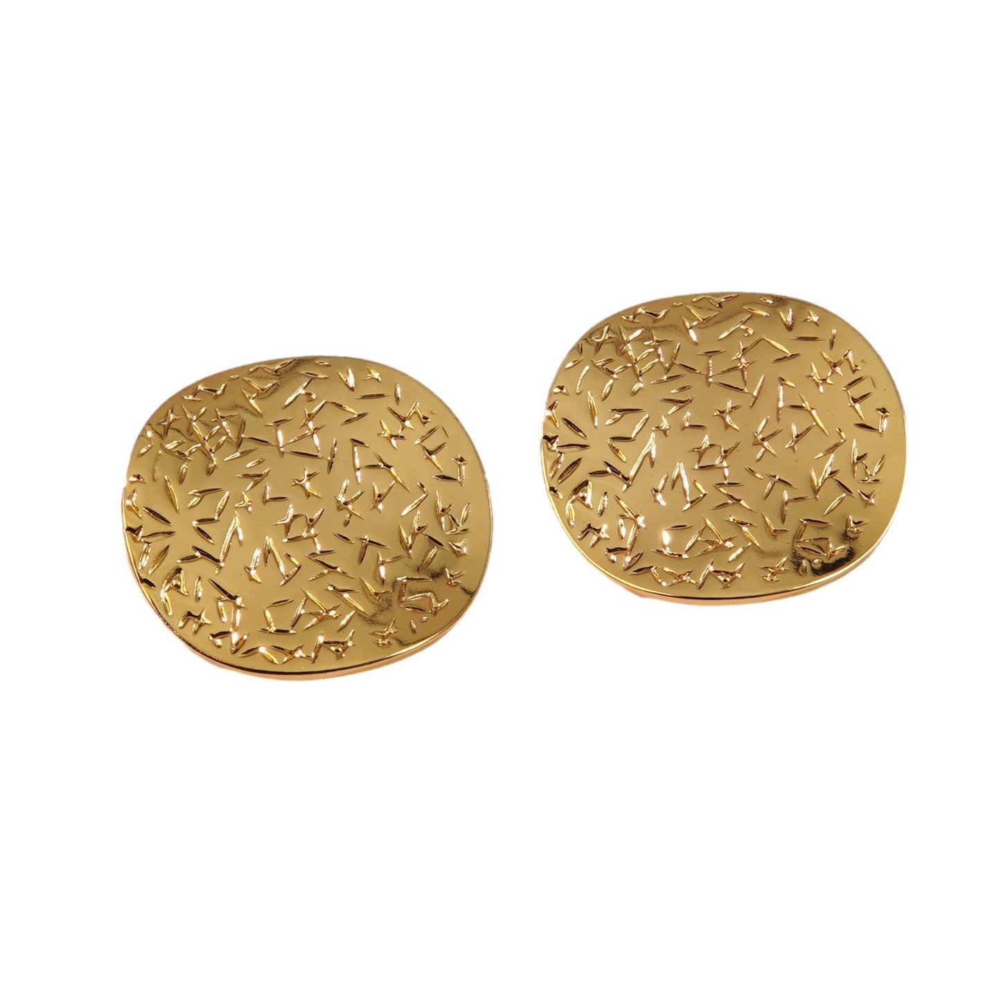 Vintage Geometric Round Polka Dot Stamped Stainless Steel Earrings for Women