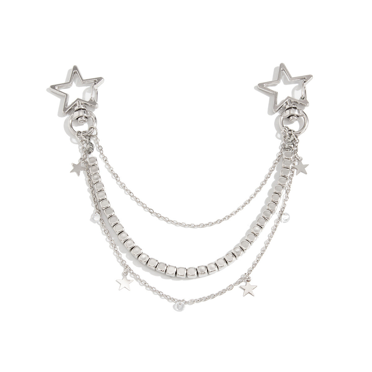 Elegant Plated Zinc Alloy Star Pendant Bag Chain Charm