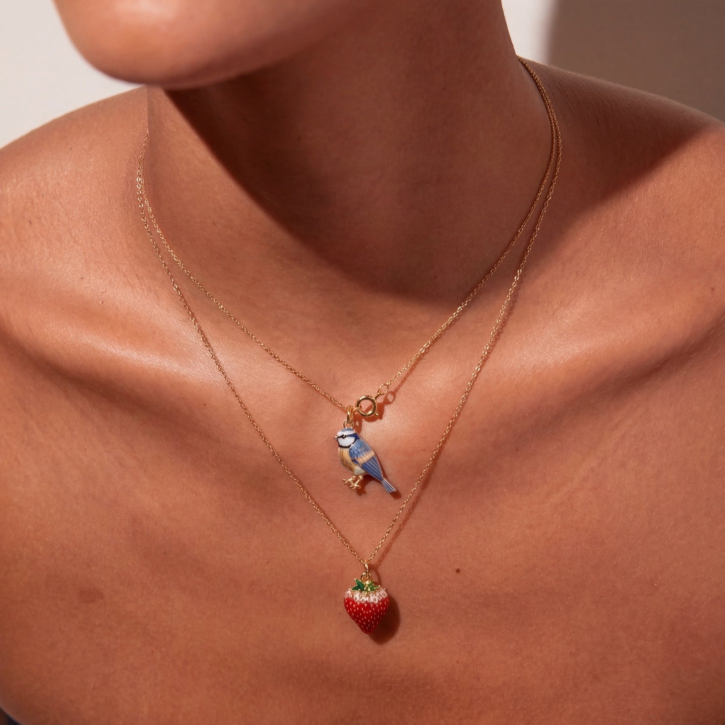 Vintage 18K Gold Plated Brass Butterfly Pendant Drip Oil Charm Bar for Women