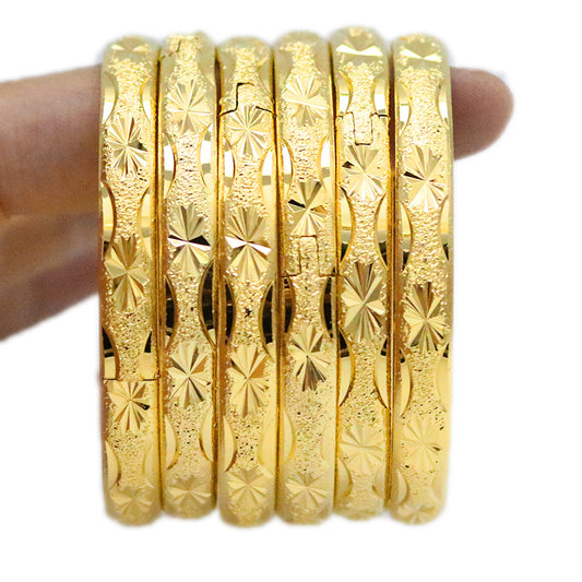 Pulsera de Brazalete de Latón con Baño PVD de Lujo Elegante Geométrico para Mujer