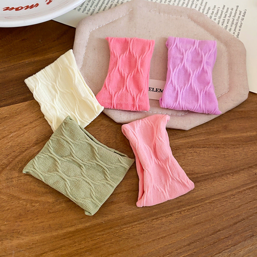 Set di elastici per capelli minimalisti e casual in tessuto con fiocco, ferma coda di cavallo elastico per donna
