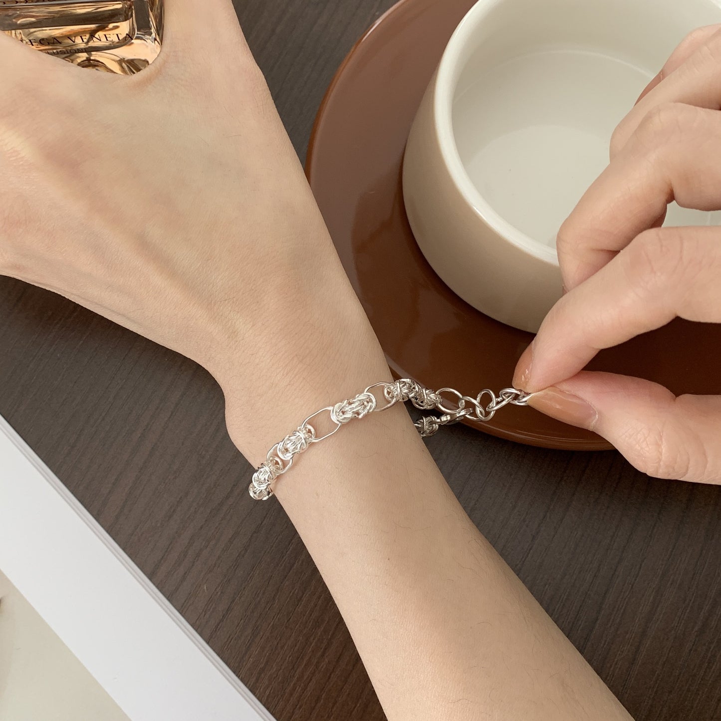 Minimalist Geometric S925 Sterling Silver Handmade Braided Bracelet
