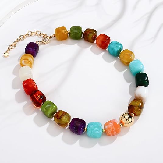 Bohemian Sweet Plated Brass Letter Geometric Pendant Curb Chain Necklace for Women