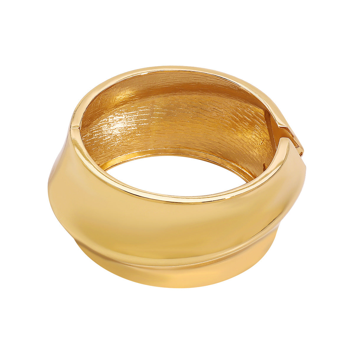 Pulsera audaz de aleación geométrica con forma de tambor para mujer con acabado chapado