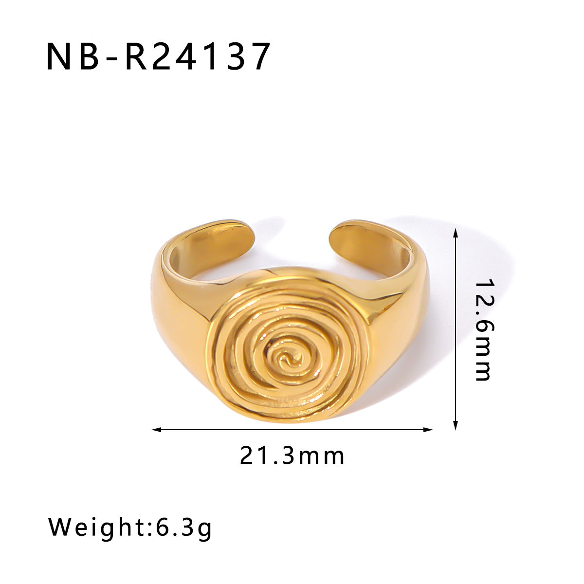 Asymmetrical Irregular Textured Stainless Steel Ring with Wavy Leaf and Geometric Shape Design