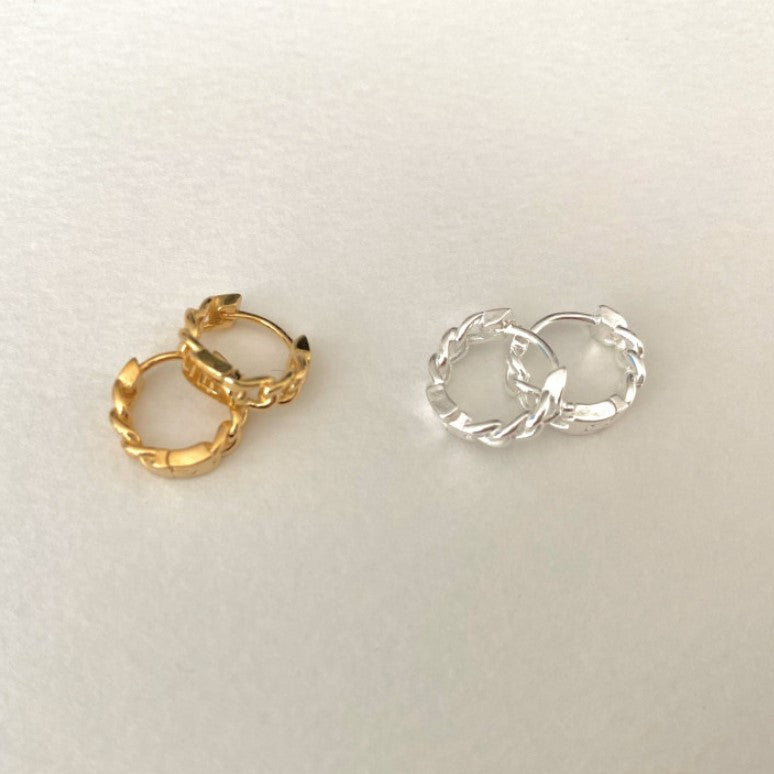 Sweet 925 Sterling Silver Plated Floral Geometric Cable Chain Earrings for Women