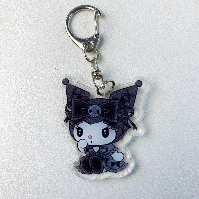 Portachiavi Carino in Acrilico con Ciondoli di Kuromi, Cinnamoroll e Kt Cat per Borse e Regali