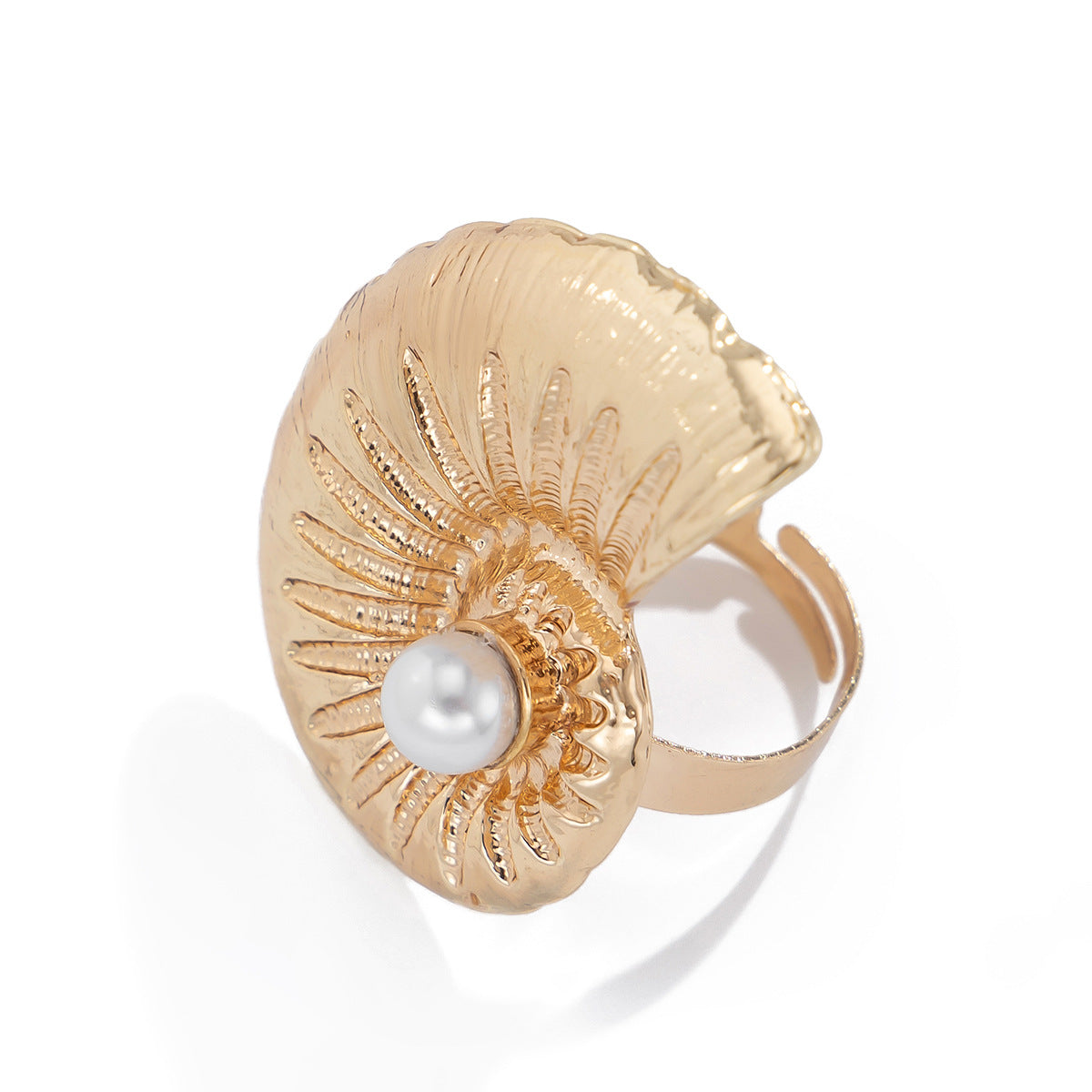 Anello da donna in metallo a forma di stella in stile vacanza con finitura placcata e fascia regolabile