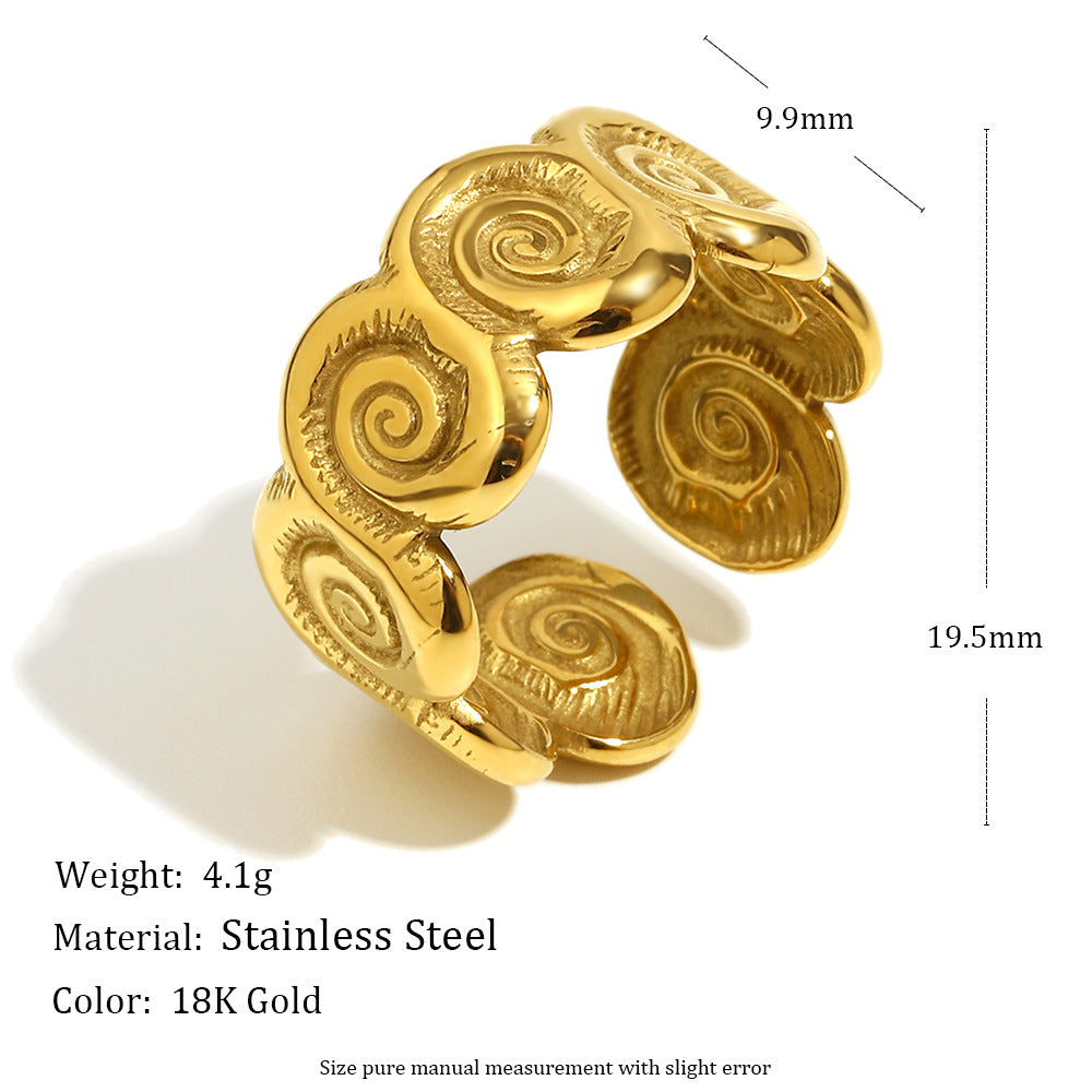 Anello geometrico minimalista da donna in acciaio inossidabile placcato oro 18 carati