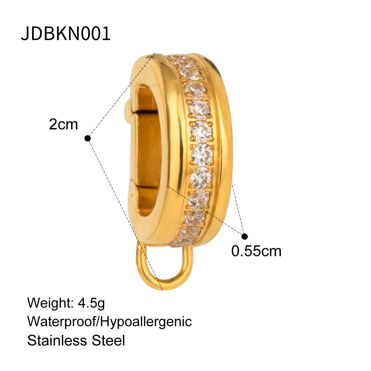 Vintage Geometric Stainless Steel PVD Gold Plated Charm Bar