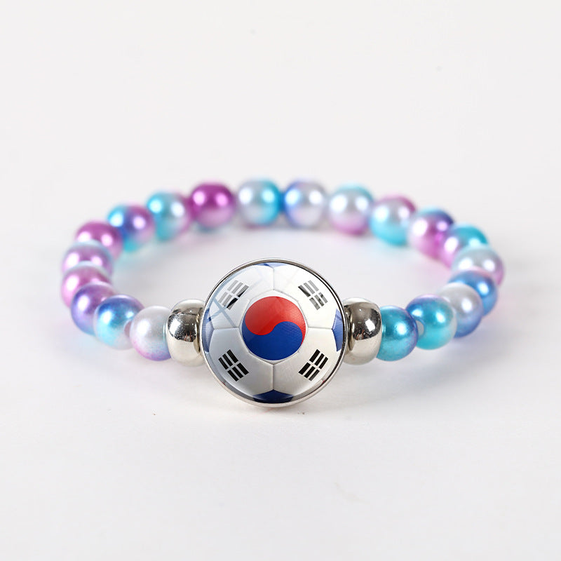 Bracciale unisex rotondo geometrico con perline di cristallo