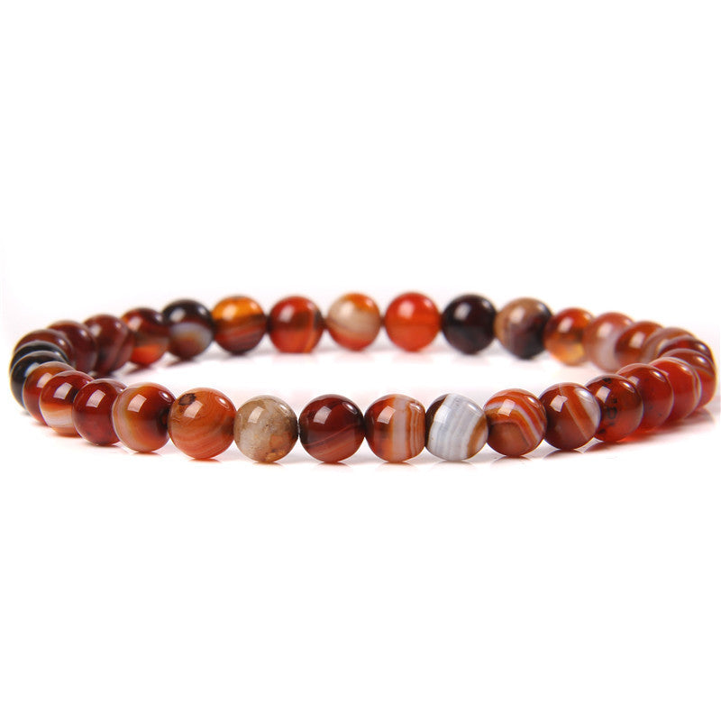 Sweet Natural Gemstone Round Beaded Stretch Bracelet Unisex